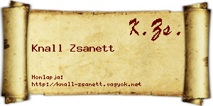 Knall Zsanett névjegykártya